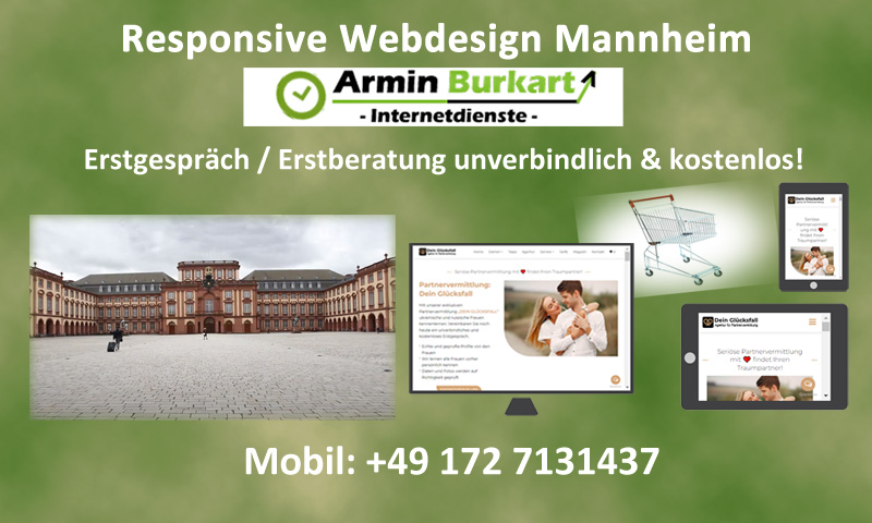 Responsive Webdesign Mannheim und Umgebung, für Ihre Firma oder Ihren Onlineshop